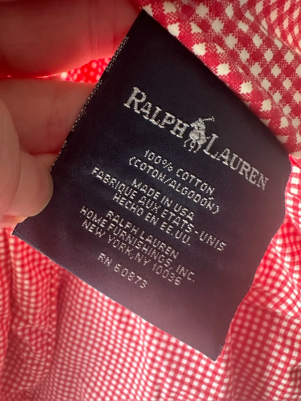 Vintage Ralph Lauren Full/Queen Red Gingham Check Cotton Comforter Country READ